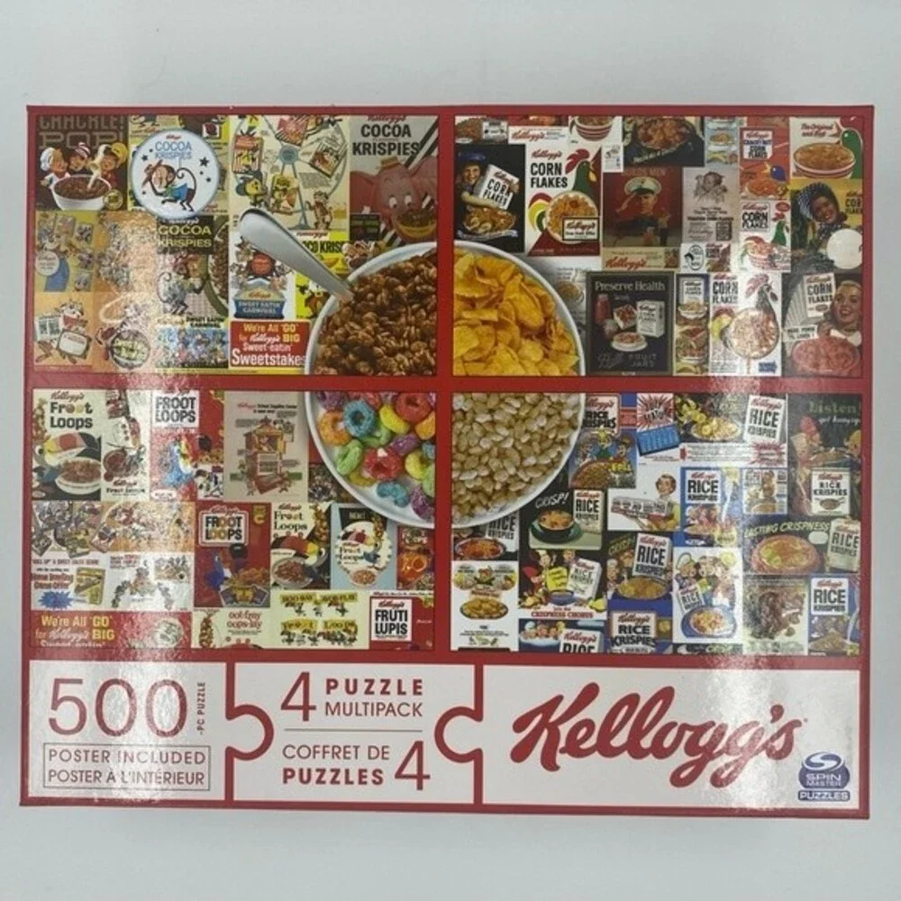 NIB NWT Spin Master Kellogg's‎ 4 Puzzles with posters